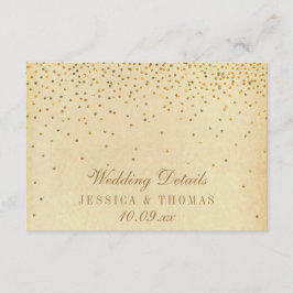 Tarjeta De Recepción La colección de Bodas Glam Gold Confetti