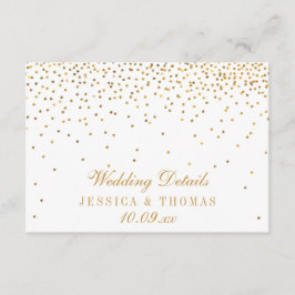 Tarjeta De Recepción La colección de Bodas Glam Gold Confetti