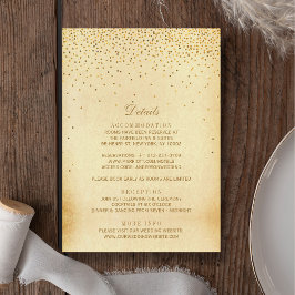 Tarjeta De Recepción La colección de Bodas Glam Gold Confetti