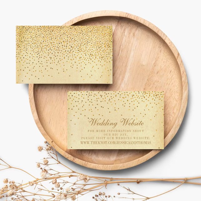 Tarjeta De Recepción La colección de Bodas Glam Gold Confetti (Subido por el creador)