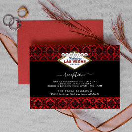 Tarjeta De Recepción La colección de Bodas Purpurinas Damask Las Vegas