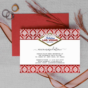 Tarjeta De Recepción La colección de Bodas Purpurinas Damask Las Vegas