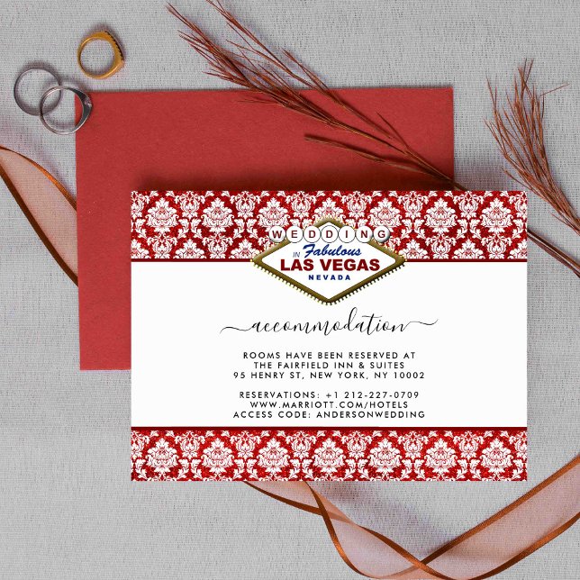 Tarjeta De Recepción La colección de Bodas Purpurinas Damask Las Vegas (Subido por el creador)