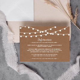 Tarjeta De Recepción La colección de Bodas Rustic Kraft Lights