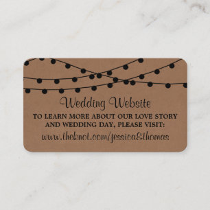 Tarjeta De Recepción La colección de Bodas Rustic Kraft Lights