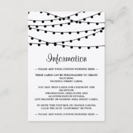 Tarjeta De Recepción La colección de Bodas Rustic Kraft Lights