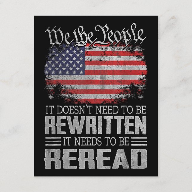 Tarjeta De Recepción La Constitución de la Bandera de Estados Unidos ne (Anverso)