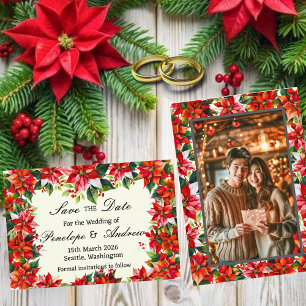 Tarjeta De Recepción La corona de los Andes de Poinsettia salva la tarj