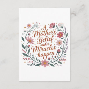 Tarjeta De Recepción La creencia de una madre hace que sucedan milagros