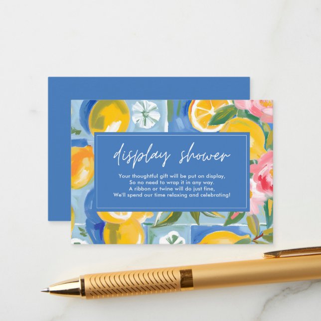 Tarjeta De Recepción La dolce vita lemon Bridal Ducha de ducha (Anverso/Reverso In Situ)