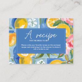Tarjeta De Recepción La dolce vita lemon Bridal Shower Bring una receta