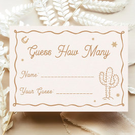 Tarjeta De Recepción La ducha de novia occidental adivina cuántos