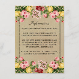 Tarjeta De Recepción La elegante colección de Bodas florales de época