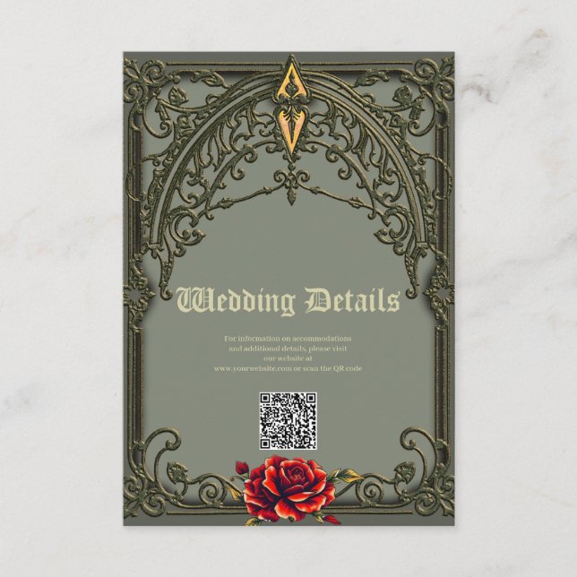 Tarjeta De Recepción La flor roja, la flor de afecto. (Anverso)