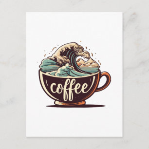 Tarjeta De Recepción La Gran Ola De Café