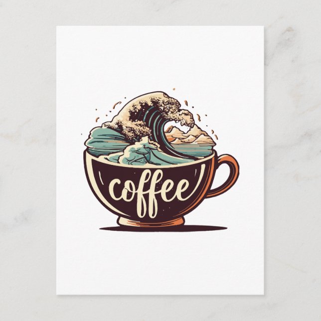 Tarjeta De Recepción La Gran Ola De Café (Anverso)