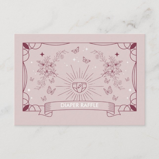 Tarjeta De Recepción La hija Tarot Baby Shower Diaper Raffle (Anverso)