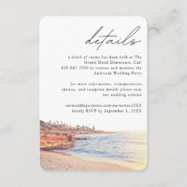 Tarjeta De Recepción La Jolla Boda Hotel Room Block Detalles