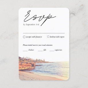 Tarjeta De Recepción La Jolla Boda opción tradicional de comidas RSVP