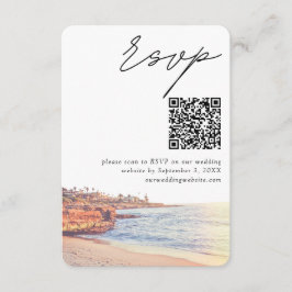 Tarjeta De Recepción La Jolla Boda RSVP moderno Código QR