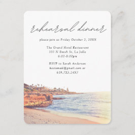 Tarjeta De Recepción La Jolla Cove Boda elegante cena de ensayo