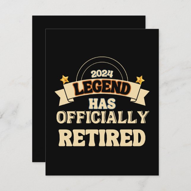 Tarjeta De Recepción La leyenda se ha retirado oficialmente (Anverso / Reverso)