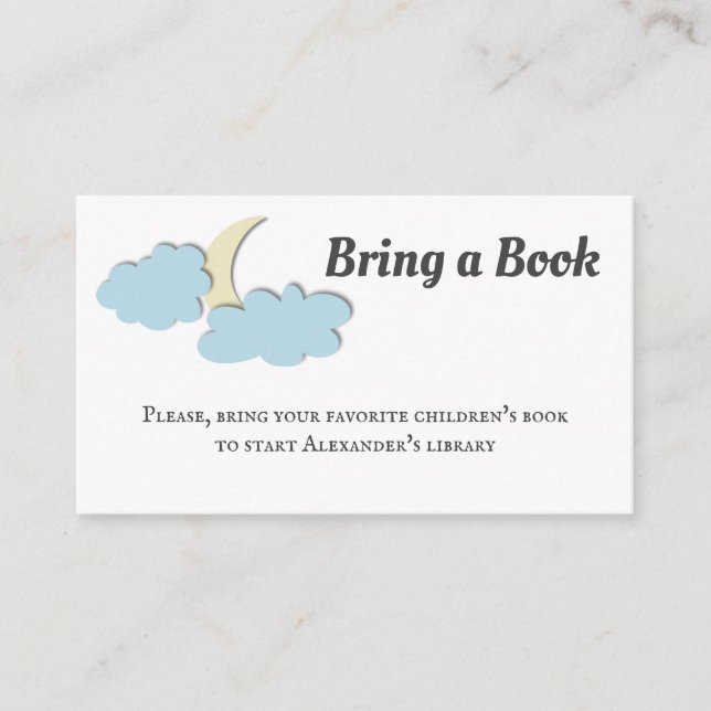 Tarjeta De Recepción La luna moderna neutral trae un libro (Anverso)