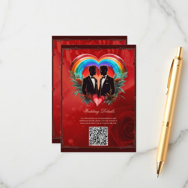 Tarjeta De Recepción La magia del momento: elegantes siluetas gays. (Anverso/Reverso In Situ)