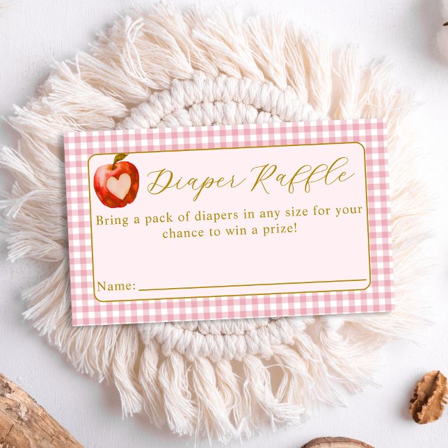 Tarjeta De Recepción La Manzana De Nuestro Baby Shower Raffle (Subido por el creador)