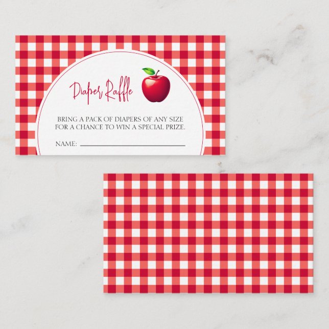 Tarjeta De Recepción La manzana de nuestro ojo cae el pañal (Anverso / Reverso)