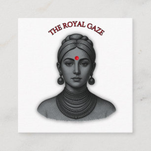 Tarjeta De Recepción La Mirada Real - Línea de Arte de Reina India
