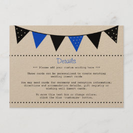 Tarjeta De Recepción La moderna colección de Bodas de Bunting Blue