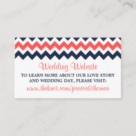 Tarjeta De Recepción La moderna colección de Bodas de Chevron Navy & Co