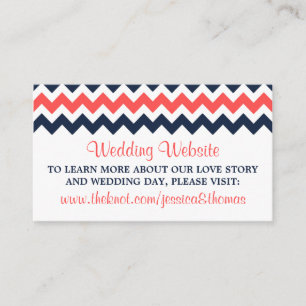 Tarjeta De Recepción La moderna colección de Bodas de Chevron Navy & Co