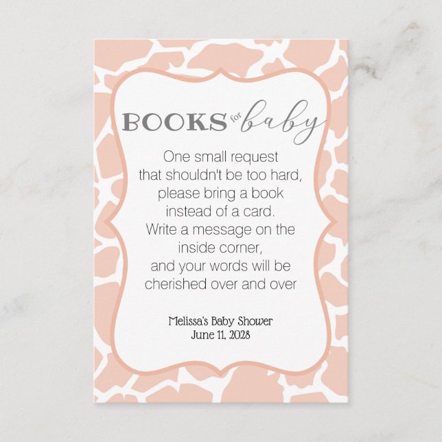 Tarjeta De Recepción La niña rosa Giraffe - Libros para bebé (Anverso)