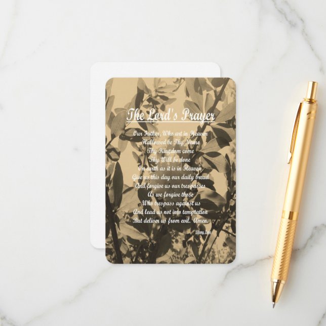 Tarjeta De Recepción La oración de los señores (Anverso/Reverso In Situ)