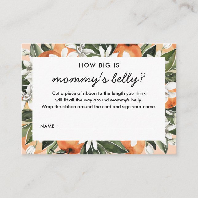 Tarjeta De Recepción La pequeña chica Baby Shower ¿qué tan grande es la (Anverso)
