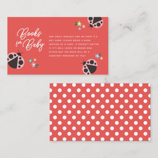 Tarjeta De Recepción La Pequeña Dama Ama El Bug Libros Rojos Para El Be (Anverso / Reverso)
