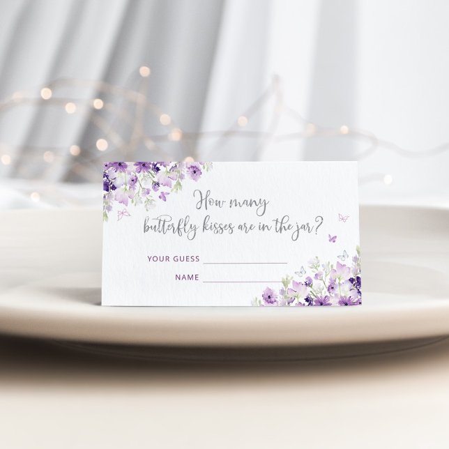 Tarjeta De Recepción La plata púrpura adivina cuántos besos de mariposa (Subido por el creador)