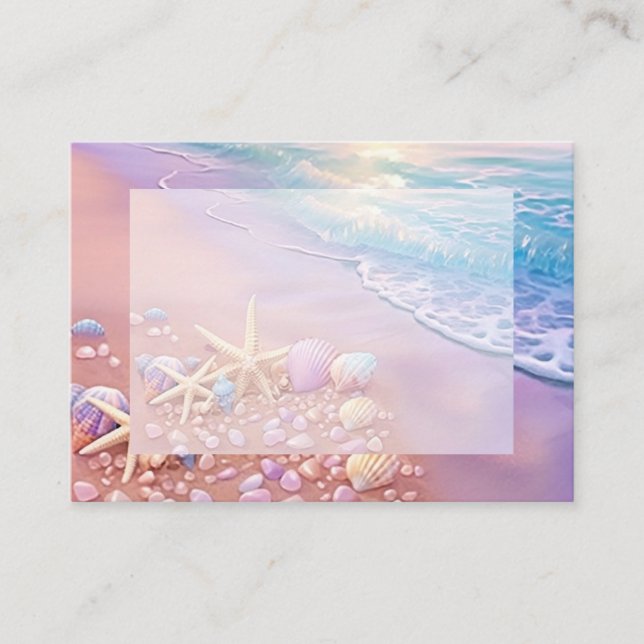 Tarjeta De Recepción La playa al atardecer (Anverso)