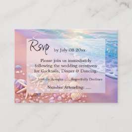 Tarjeta De Recepción La playa de Sunset Rsvp
