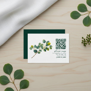 Tarjeta De Recepción La rama Eucalyptus deja el recinto rsvp de boda