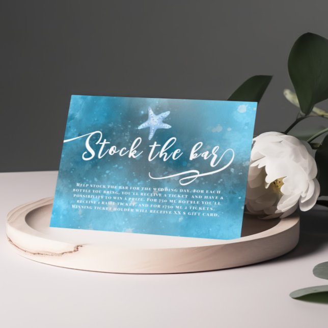 Tarjeta De Recepción La reserva de verano del mar Azul el bar Bridal Sh (Subido por el creador)