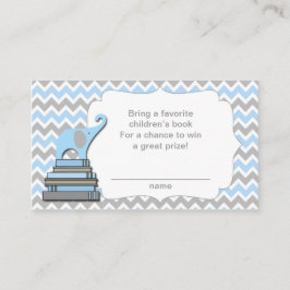 Tarjeta De Recepción La rifa del libro de Elephant Baby Shower entradas