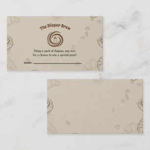 Tarjeta De Recepción La Rifa del Rollo de Canela de Café Diaper Brew