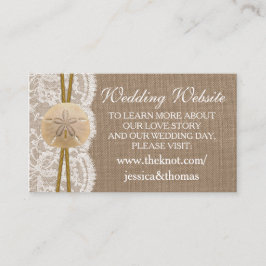 Tarjeta De Recepción La Rustic Sand Dollar Beach Wedding