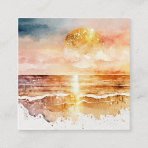 Tarjeta De Recepción La Serie de Playa de Acuarela Diseño 1