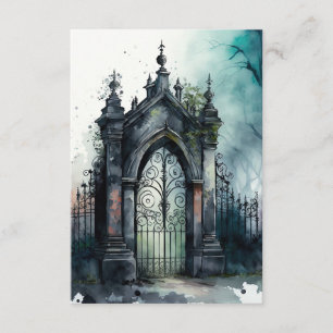 Tarjeta De Recepción La serie Puerta del Cementerio Gótico Diseño 11
