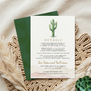 Tarjeta De Recepción La Suite de Boda Watercolor Desert Range - Detalle