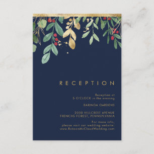 Tarjeta De Recepción La vegetación de los Navidades modernos   Recepció